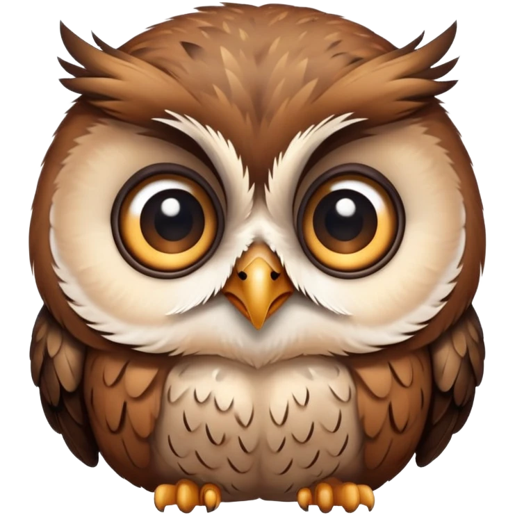 a zoomed in face of a cute owl crying emoji