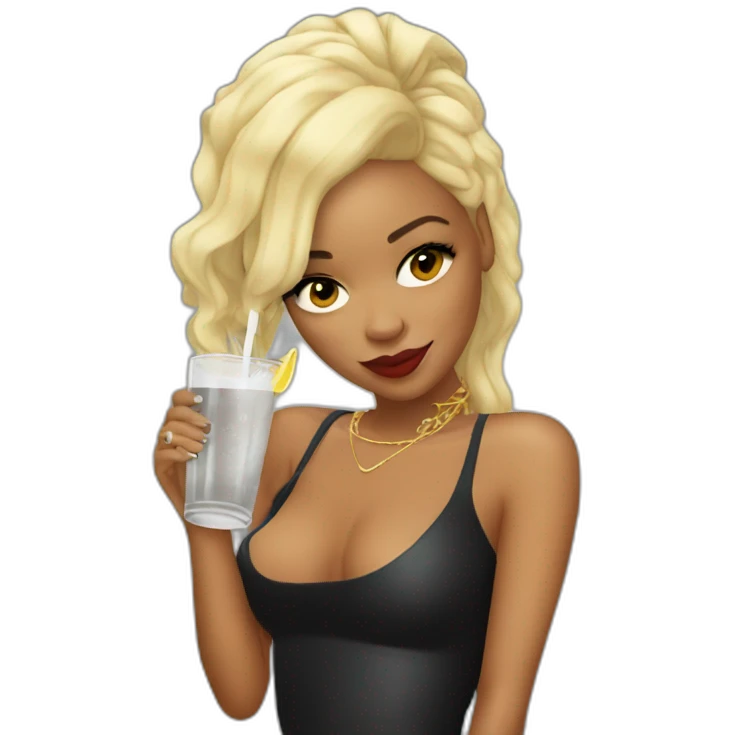 Rihanna drinking emoji