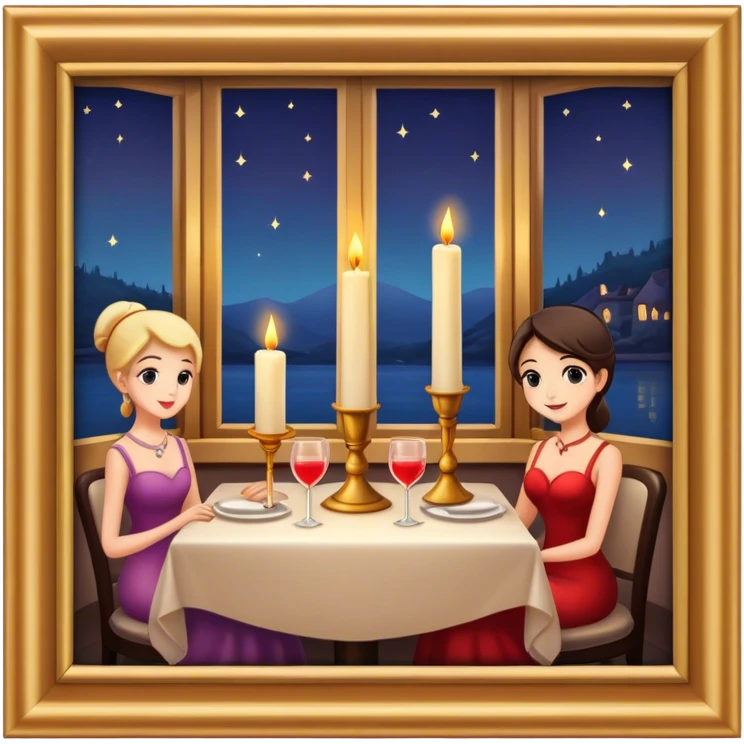 Elegant romantic candlelit restaurant, exterior view  emoji
