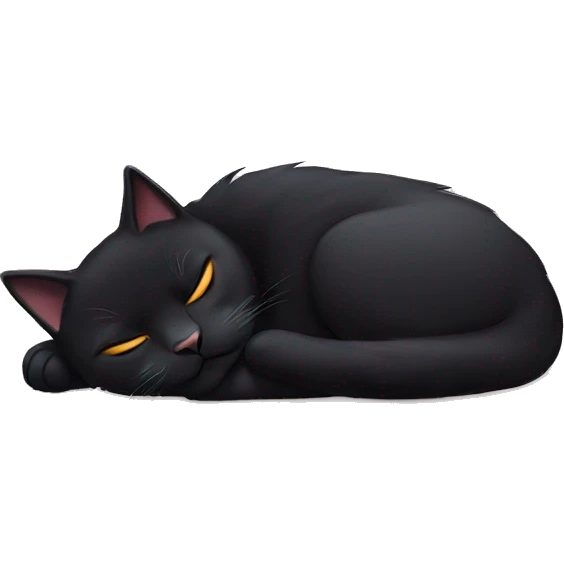 sleeping black cat emoji