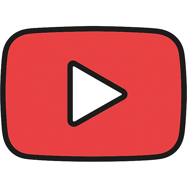 modern flat YouTube logo, red and white, minimal, no text emoji