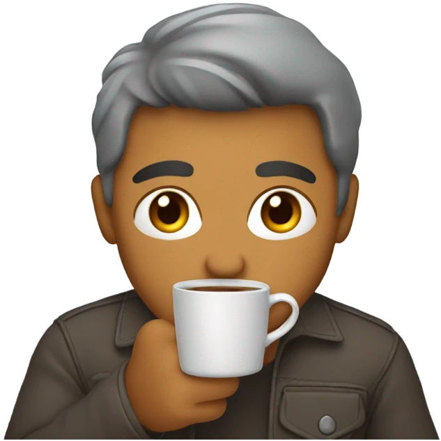 Me drinking coffee in a grey mug emoji