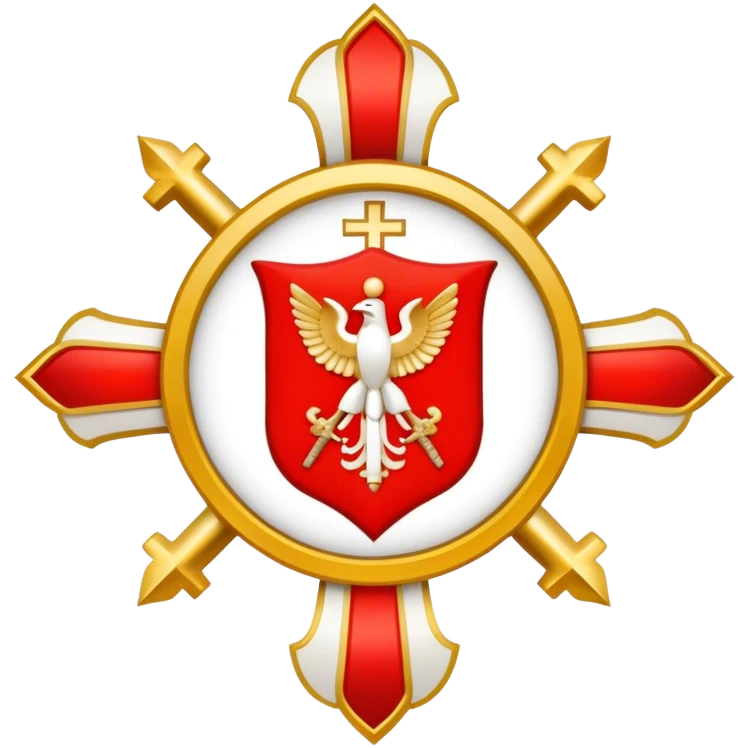 Pope's emblem with a touch of red emoji