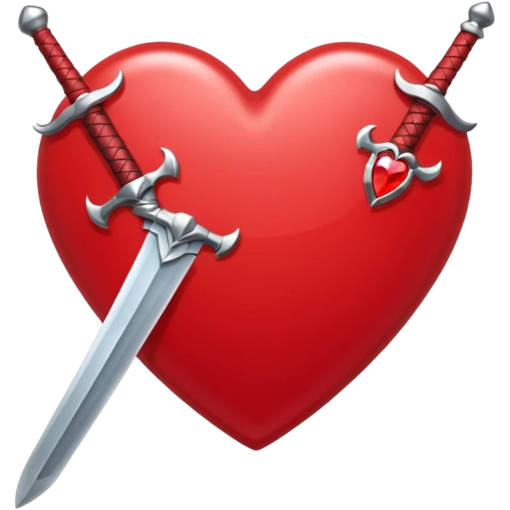 jewel heart with sword through it emoji