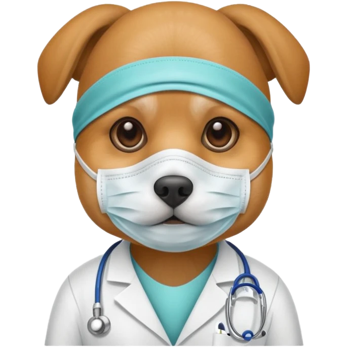 doctor dog Wearing Medical Mask emoji
