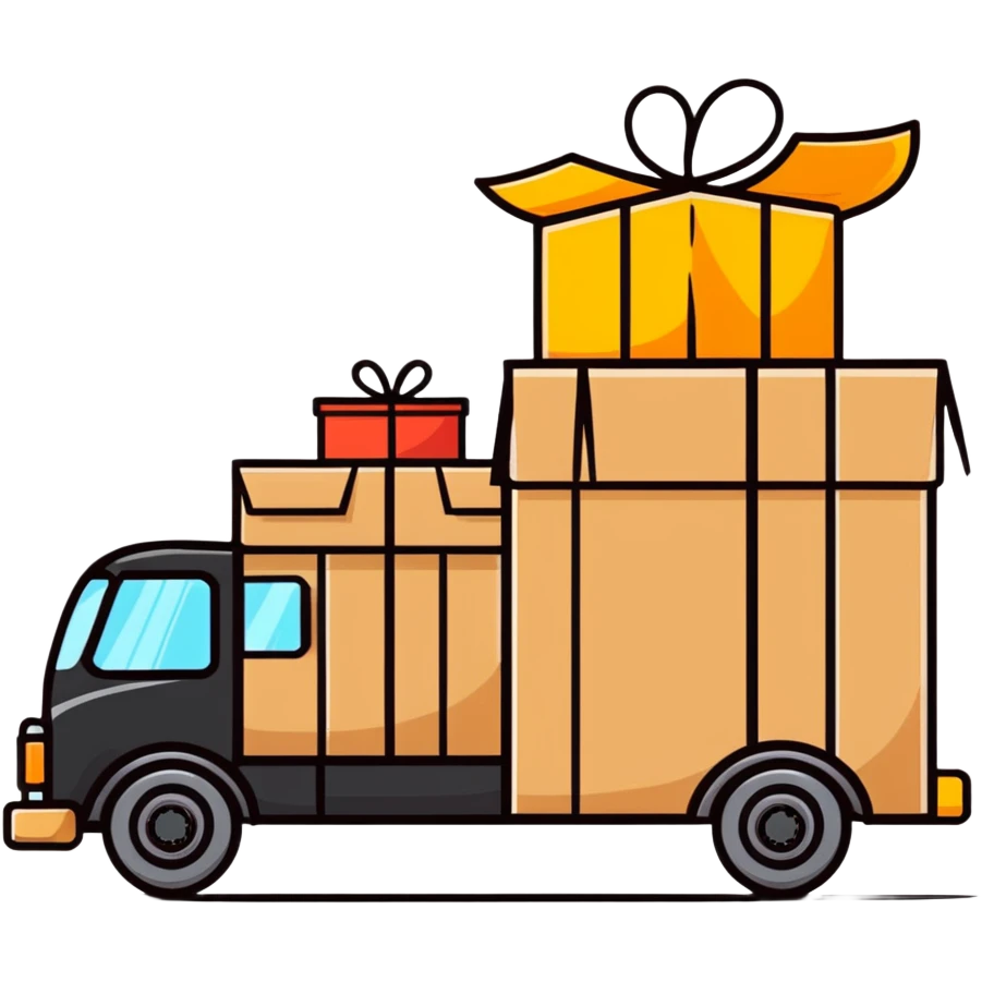 delivery truck with packages emoji