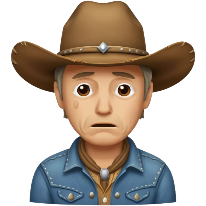 Crying cowboy emoji