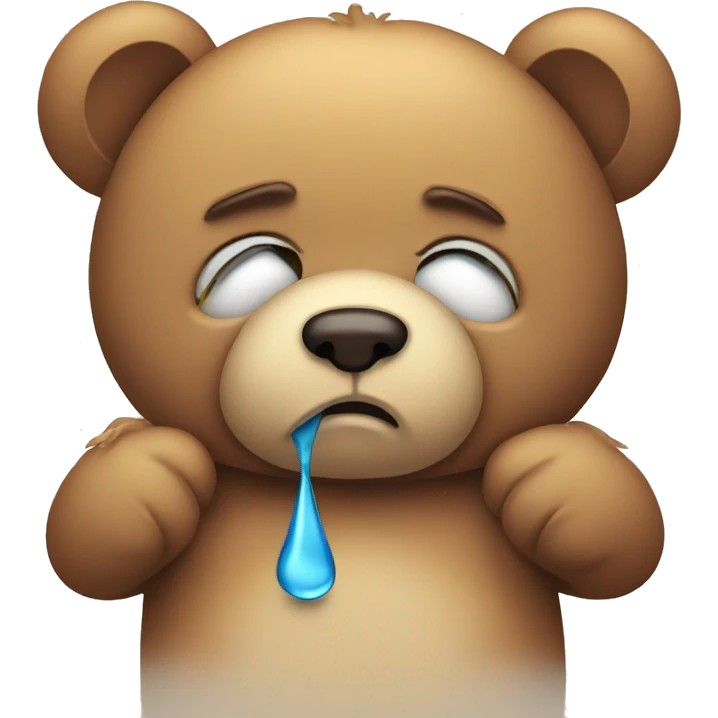 Sad teddy bear with tears  emoji