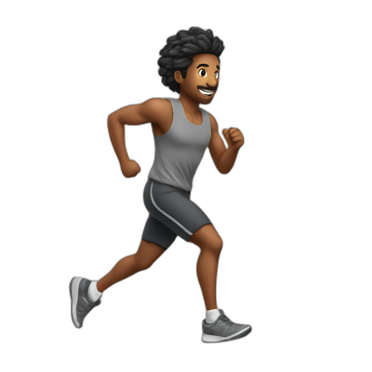 homme jogging métisse cheveux court emoji