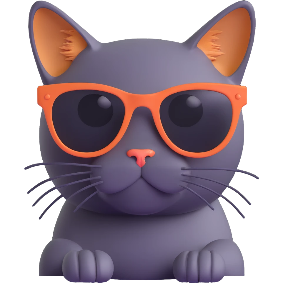 playful and cool cat with sunglasses emoji