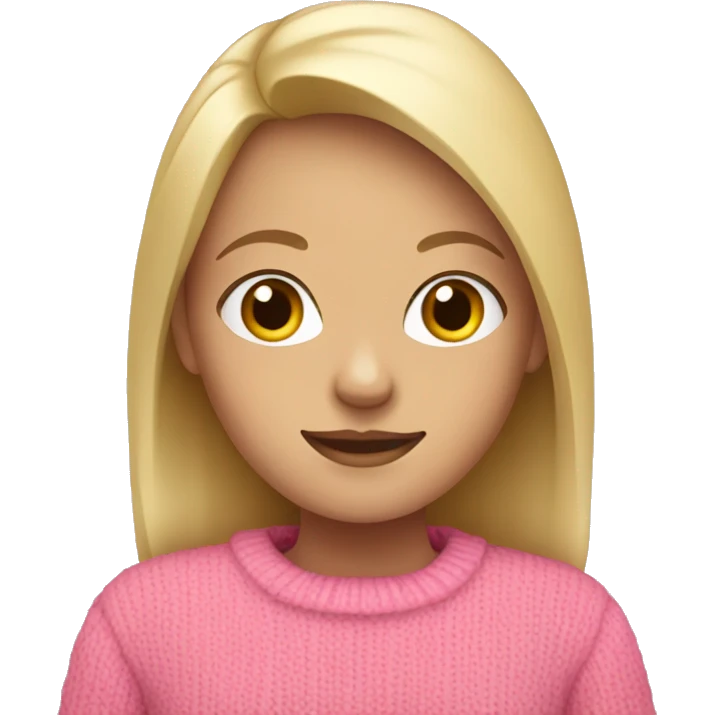 blonde girl with pink sweater emoji