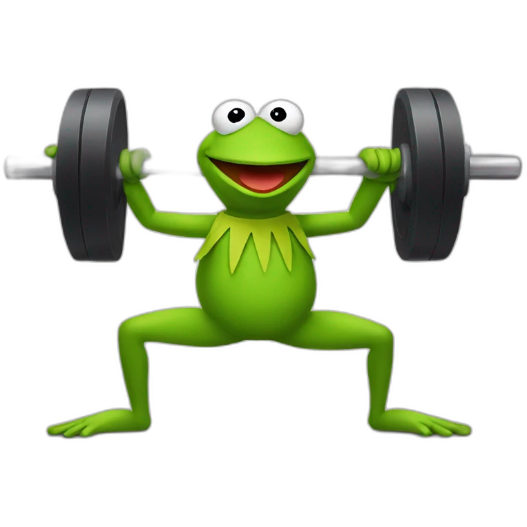 kermit the frog working out emoji