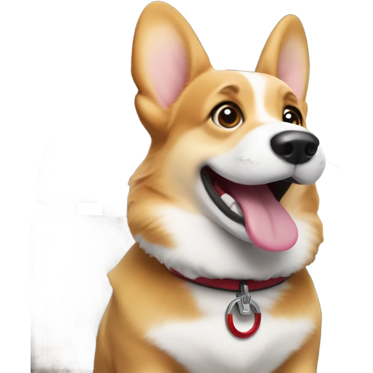 corgi in tesla car emoji