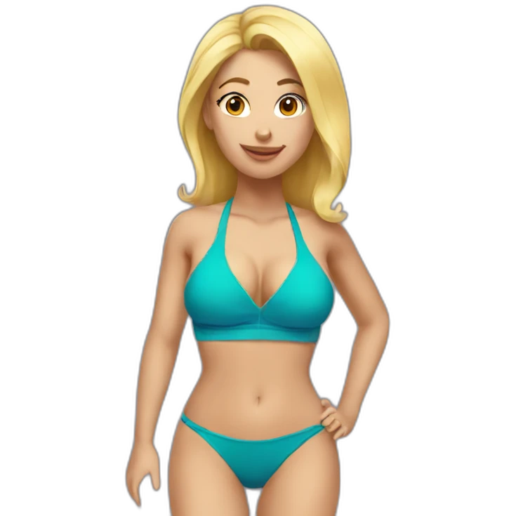sexy blonde in swimsuit emoji