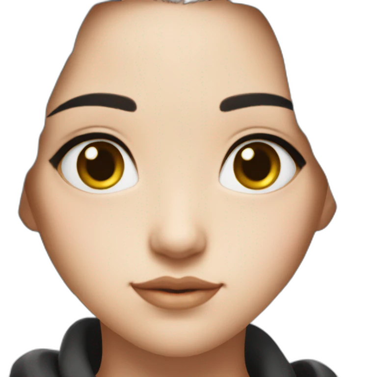 Girl with black hear and honey eyes look ls like this 🥺 emoji