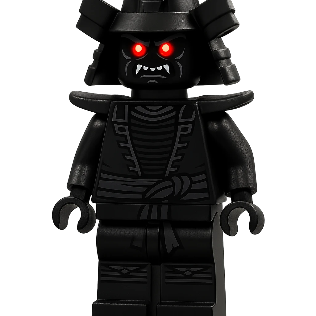 Garmadon, dark helmet, glowing red eyes, LEGO Ninjago, no text emoji