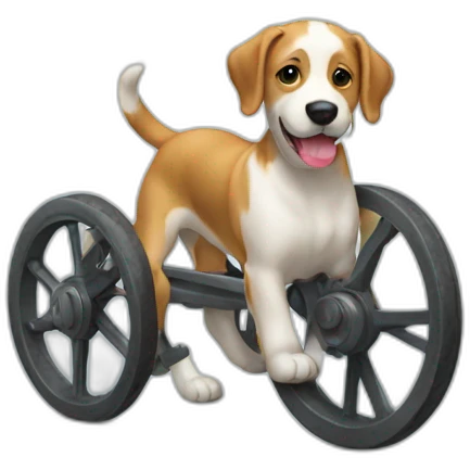 Un chien avec des roues emoji