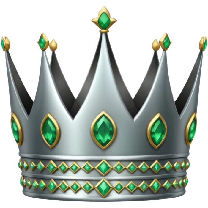 silver crown with emeralds emoji