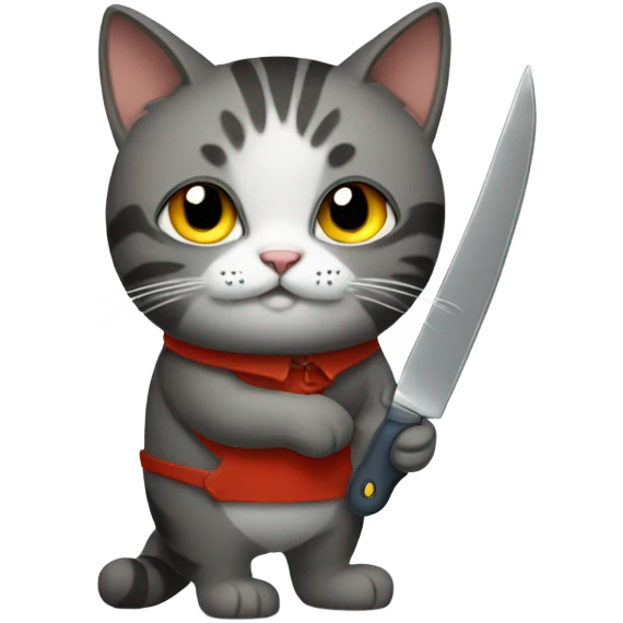 A cat with a knife emoji