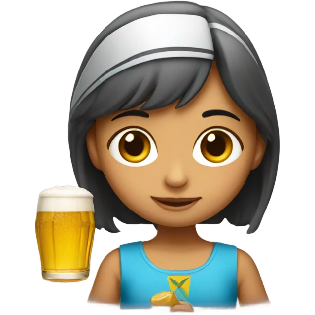 niña con un birrete emoji