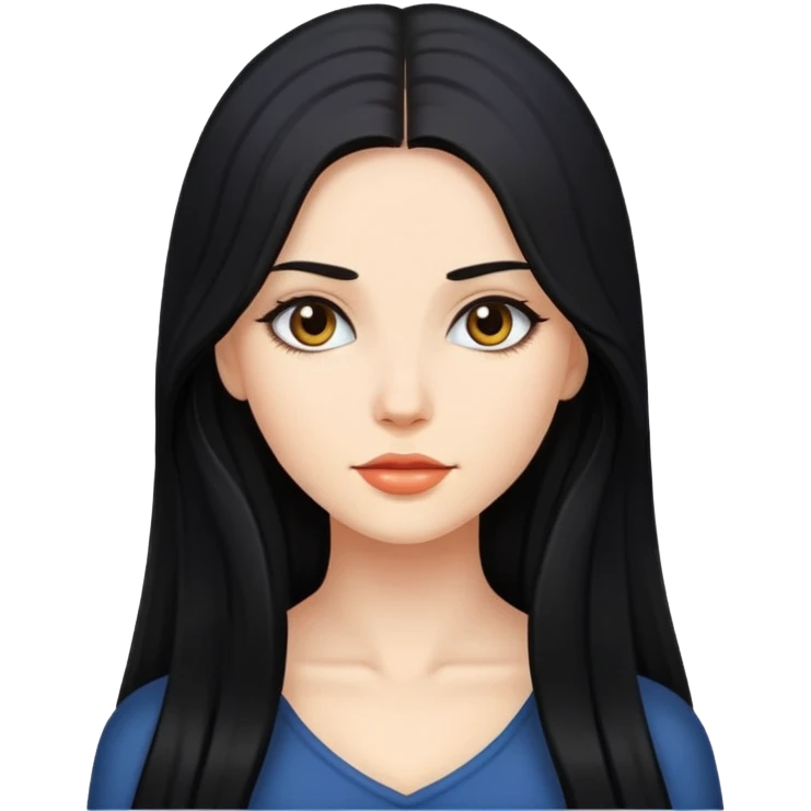 beautiful woman with black long hair  emoji