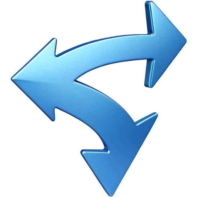 Blue 3d arrow up emoji