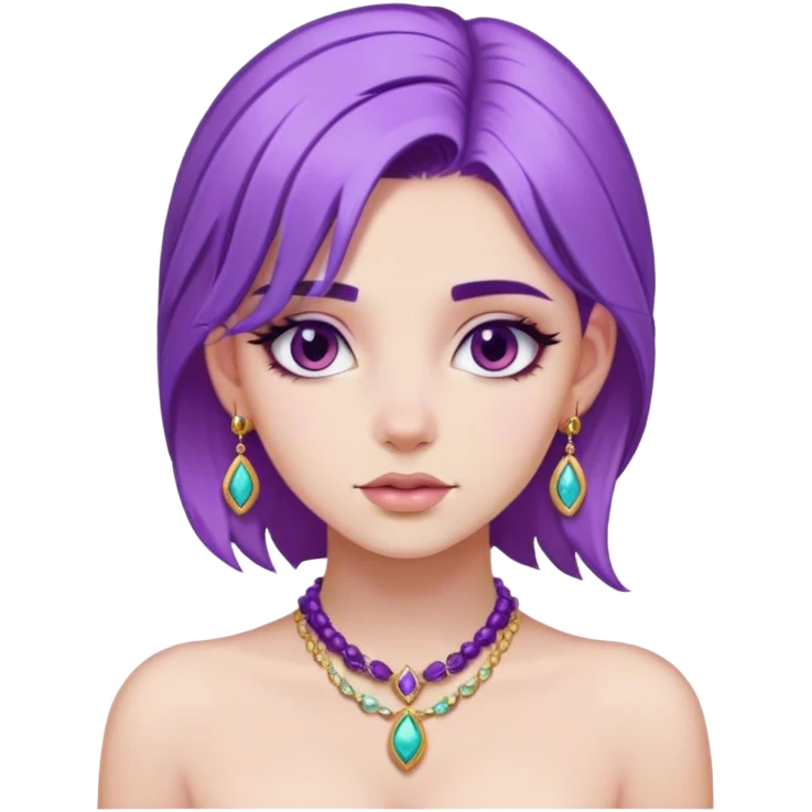 girl with purple hair jewelry emoji