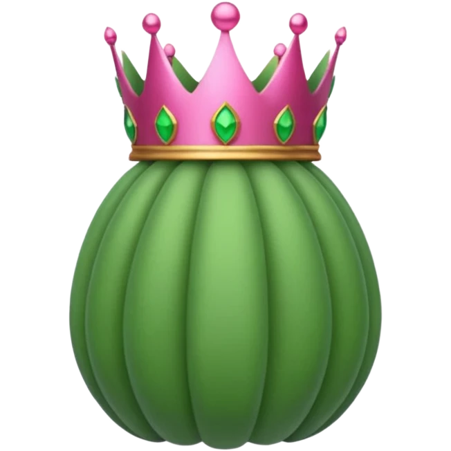 Green Opium pod with pink crown emoji