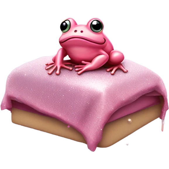 Rose pink frog having surgery with glitter  emoji