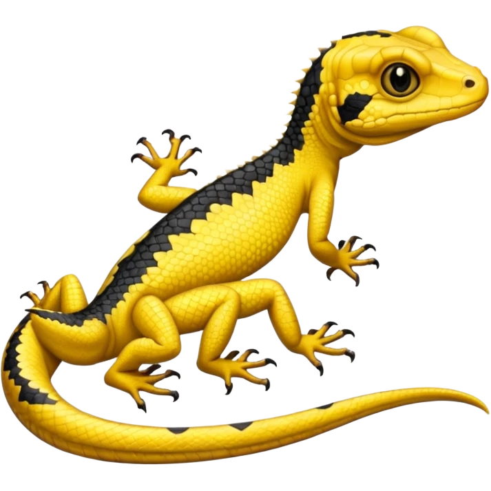 Yellow lizard with black markings  emoji