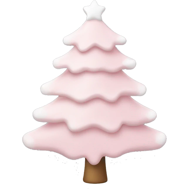 Light pink Christmas tree with white decorations  emoji