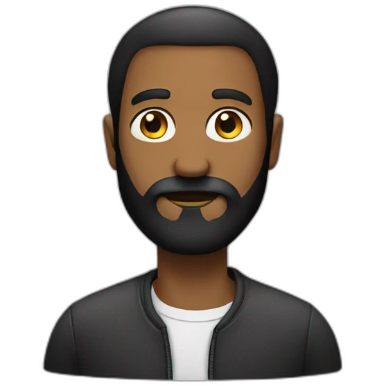 doubt black bearded man emoji