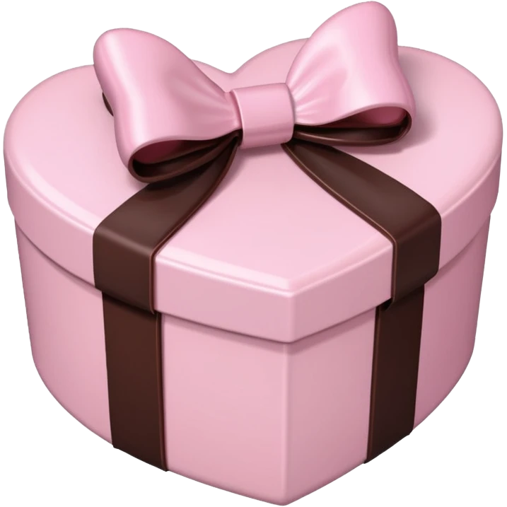 pale pink heart box, pale pink bow, filled with chocolates inside emoji