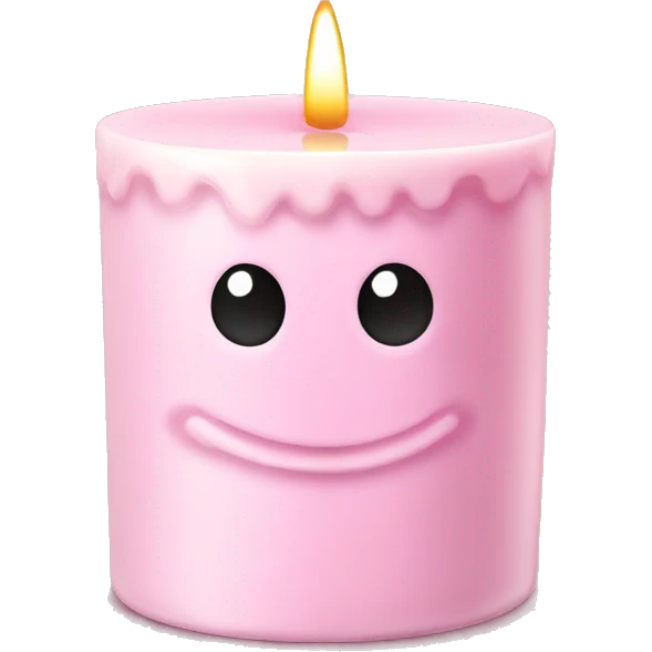 vanilla scented candle in light pink bow emoji