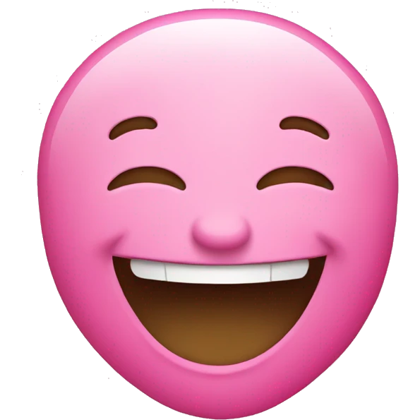 Pink laughing face  emoji