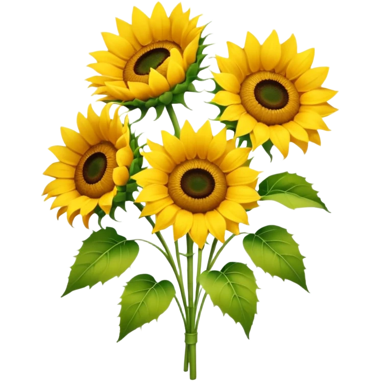 bouquet of 5 sunflower emoji