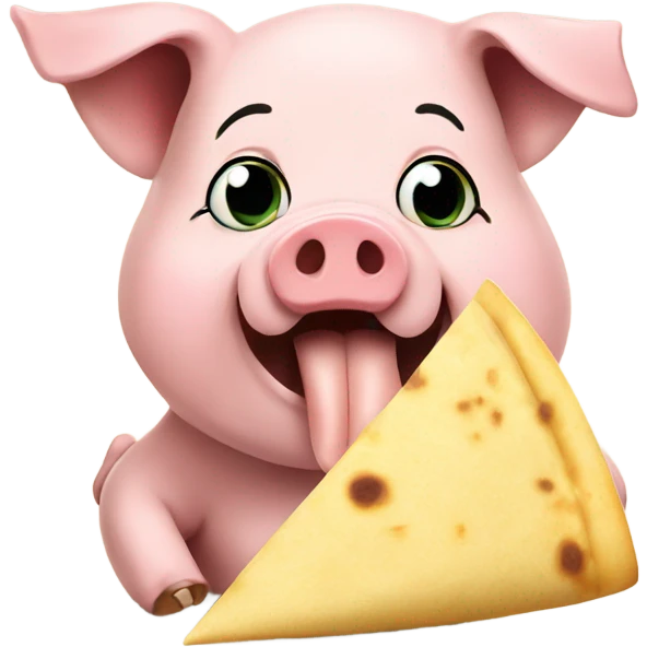 Pig eating tortilla emoji