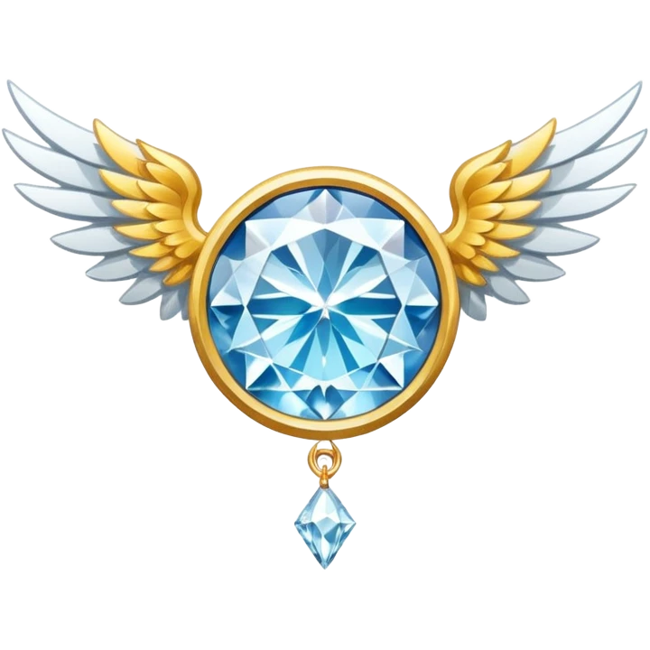holy diamond emblem with white wings and diamond in the middle emoji
