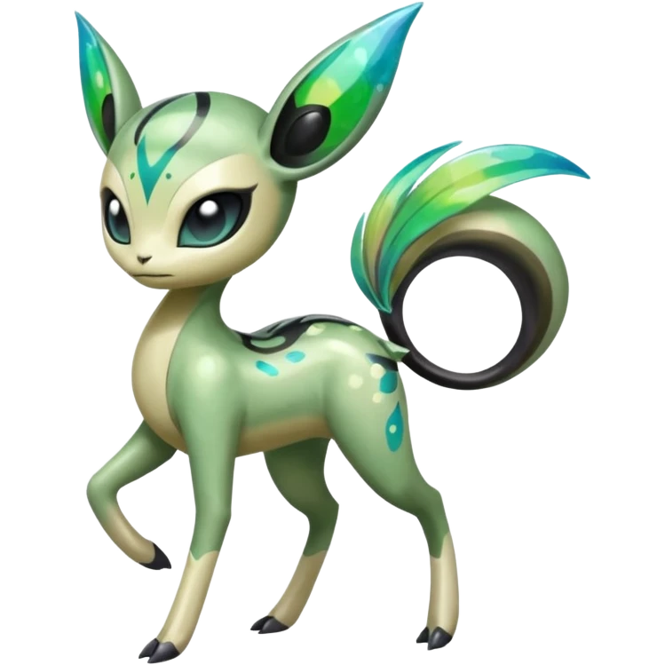 Colorful Shiny Edgy Cool Badass Painted Splashed Exotic Meloetta-Palkia-Virizion-Venom-Fakémon-creature-hybrid emoji