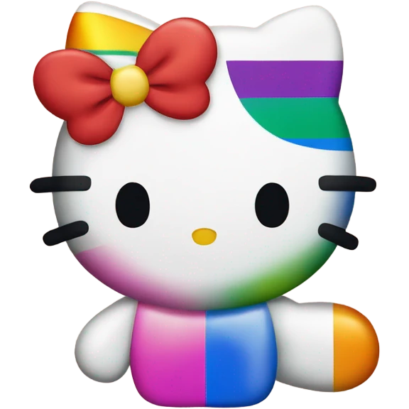 hello kitty and progress pride flag emoji