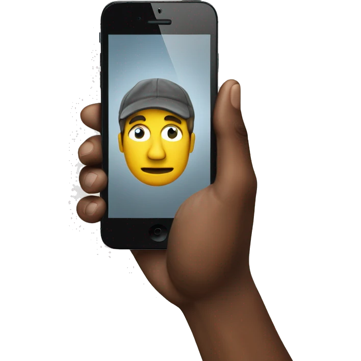 iPhone in a man's hand emoji