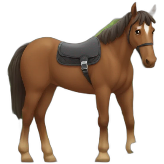 Horse stuck on a balcony with a text that says Juan over the horse emoji