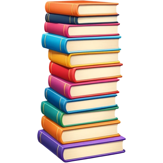 tall stack of colorful manga books emoji