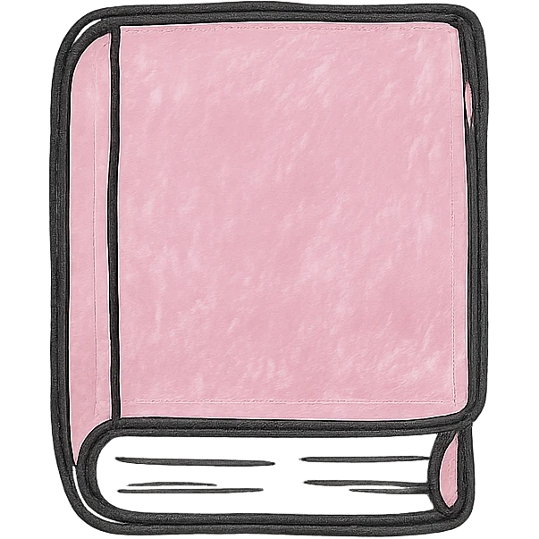 hand drawn outlined icon of a pink book, no fill, thick lines emoji