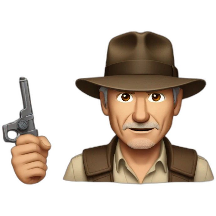 Harrison Ford as Indiana Jones. No patterns emoji