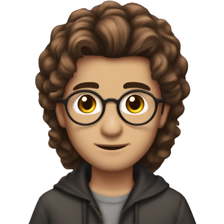personne cheveux longs ondulés marrons avec tenue harry potter de la maison poufsouffle emoji