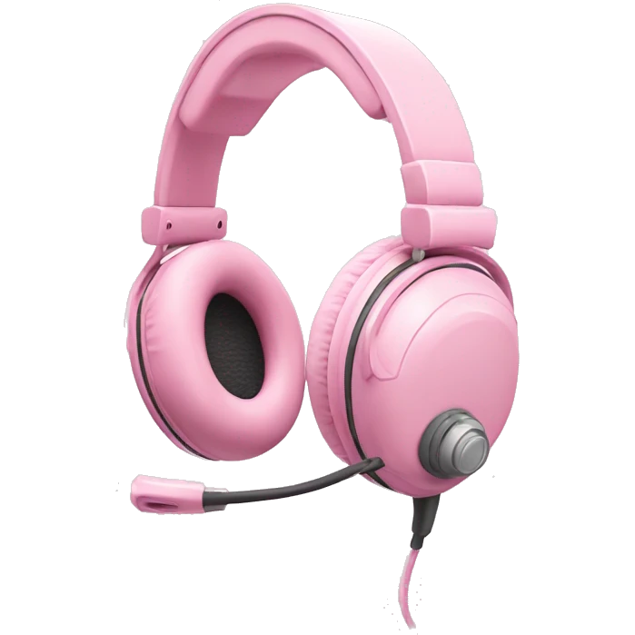 pastel pink gaming headset with microphone  emoji
