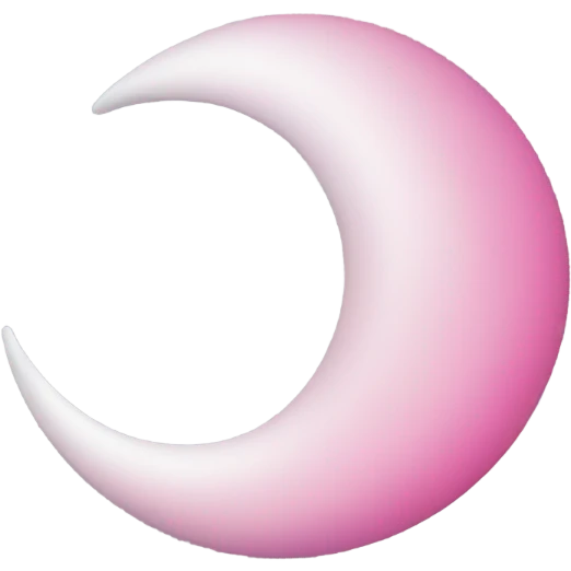 crescent white moon with pink heart emoji
