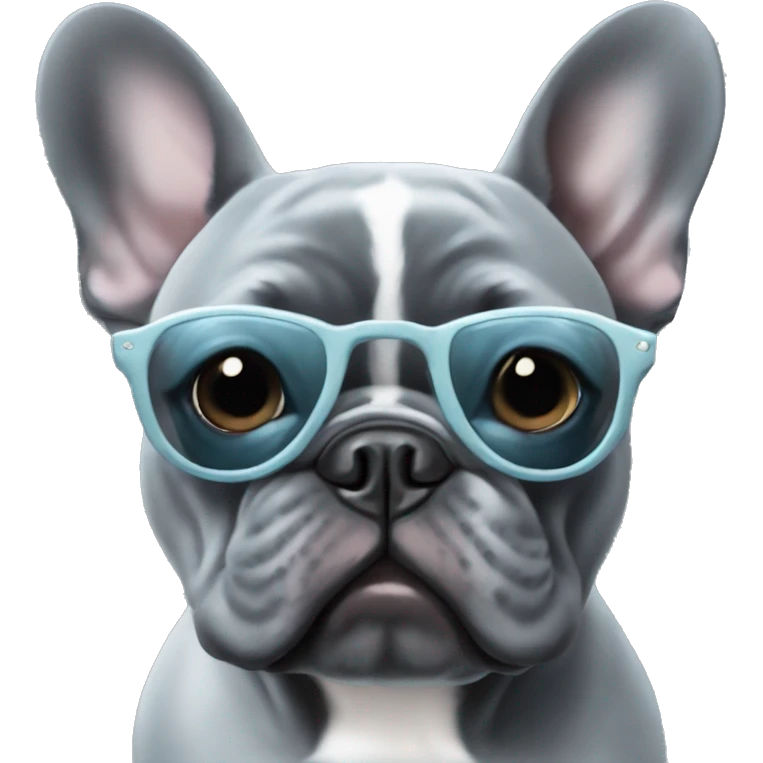 Blueish Gray french bulldog with sunglasses emoji