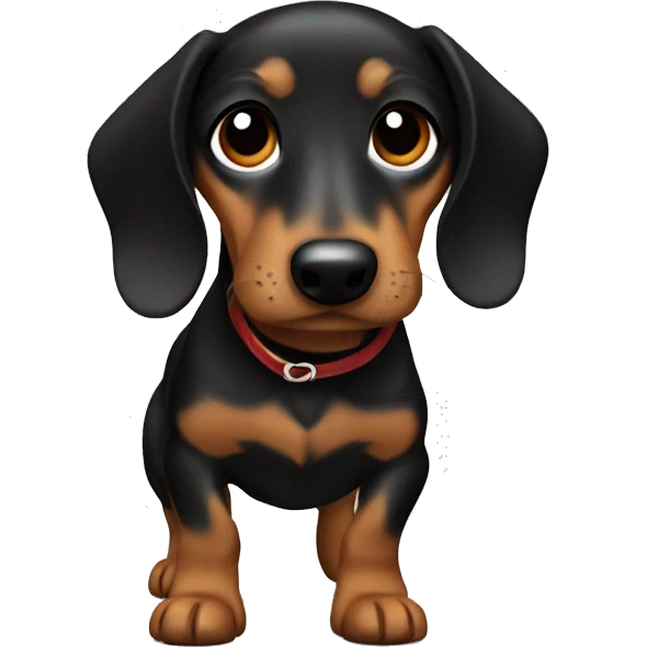 Christmas Dashshund black and brown emoji
